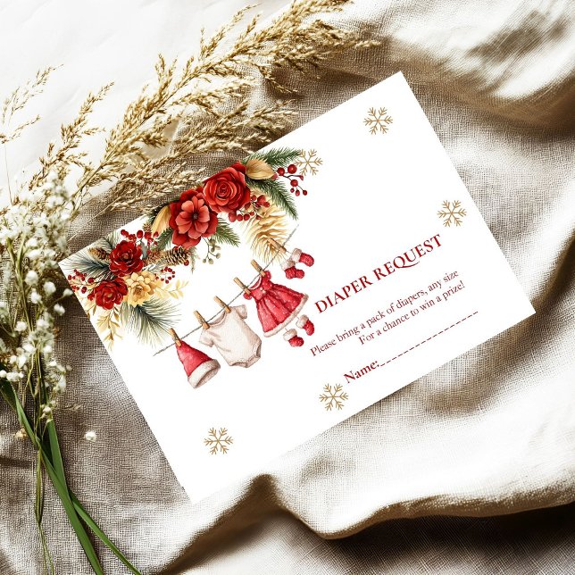 Santa Baby Holiday Winter diaper raffle request Begleitkarte (Von Creator hochgeladen)