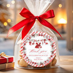 Santa Baby Kleidung Baby Dusche Danke Runder Aufkleber
