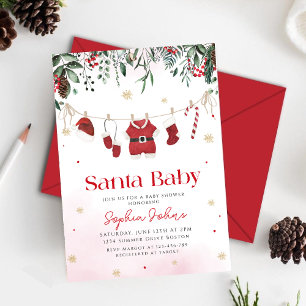 Santa Baby Kleidung Weihnachts Winter Baby Dusche Einladung