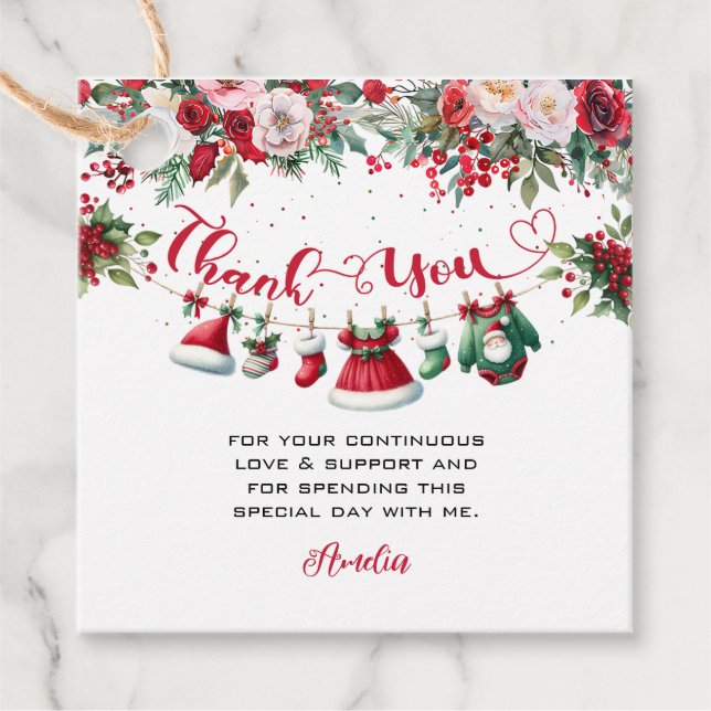 Santa Baby Kleidung Weihnachts Winter Baby Dusche Geschenkanhänger (Vorderseite)