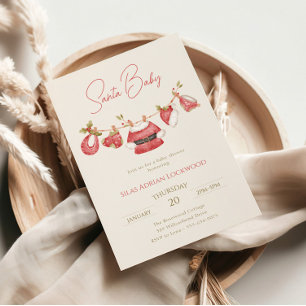 Santa Baby Kleidung Winter Boy Baby Dusche Einladung