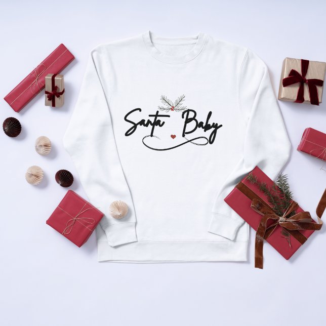 Santa Baby - Kokette Weihnachtsschrift Sweatshirt (Von Creator hochgeladen)