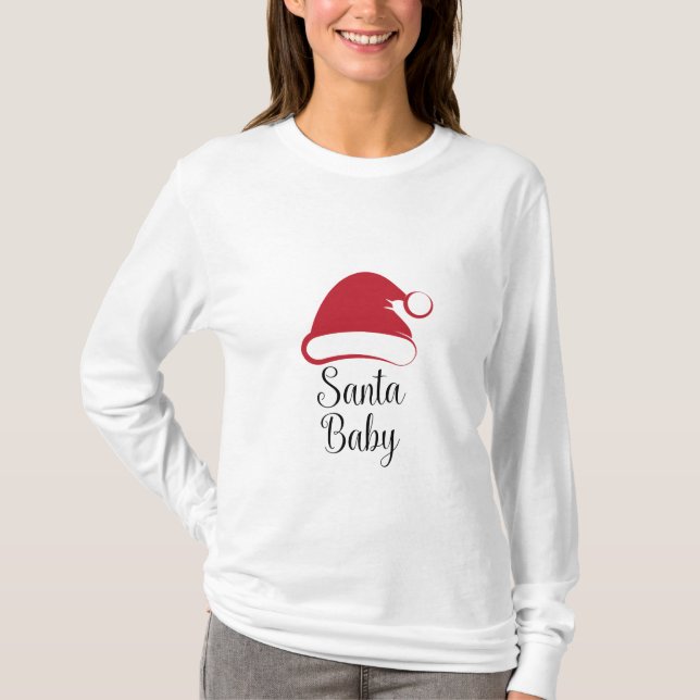 Santa Baby Long Sleeve Maternity Shirt 1. Weihnach (Vorderseite)