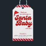 Santa Baby Merry Little Christmas Baby Dusche Geschenkanhänger<br><div class="desc">Das Design umfasst eine Babydusche mit dem Motto "Santa Baby" und einer niedlichen Weihnachtsmannmütze,  die sich perfekt für eine Babydusche eignet. Wenn Sie Hilfe bei der Anpassung des Produkts benötigen oder passende Produkte benötigen,  kontaktieren Sie mich bitte über Zazzle.</div>