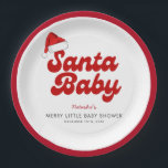Santa Baby Merry Little Christmas Baby Dusche Pappteller<br><div class="desc">Das Design umfasst eine Babydusche mit dem Motto "Santa Baby" und einer niedlichen Weihnachtsmannmütze,  die sich perfekt für eine Babydusche eignet. Wenn Sie Hilfe bei der Anpassung des Produkts benötigen oder passende Produkte benötigen,  kontaktieren Sie mich bitte über Zazzle.</div>