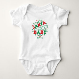 Santa Baby Personalisiert Retro Strampler