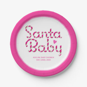 Santa Baby Pink Weihnachtsdusche Teller