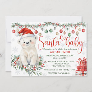 Santa Baby Polar Bear Baby Dusche Einladung