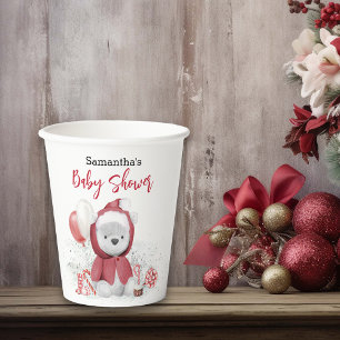 Santa Baby Polar Teddy Bear Weihnachten Pappbecher