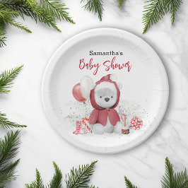 Santa Baby Polar Teddy Bear Weihnachten Pappteller