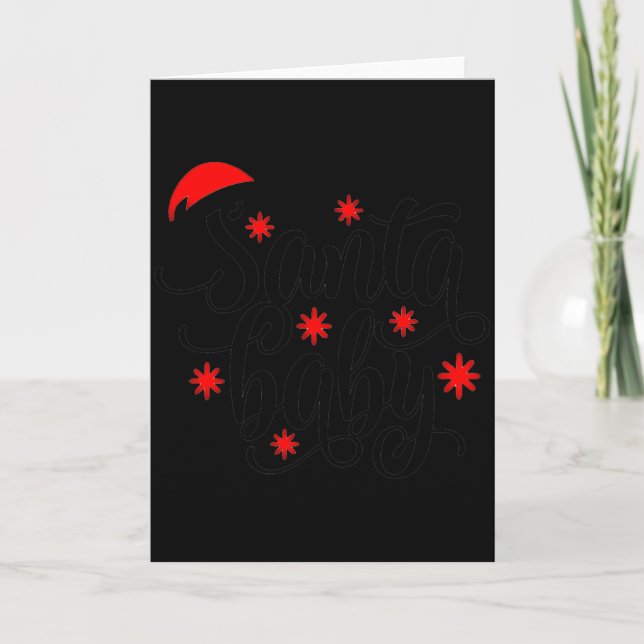 Santa Baby Pregnancy Announcement Christmas Santa  Karte (Vorderseite)