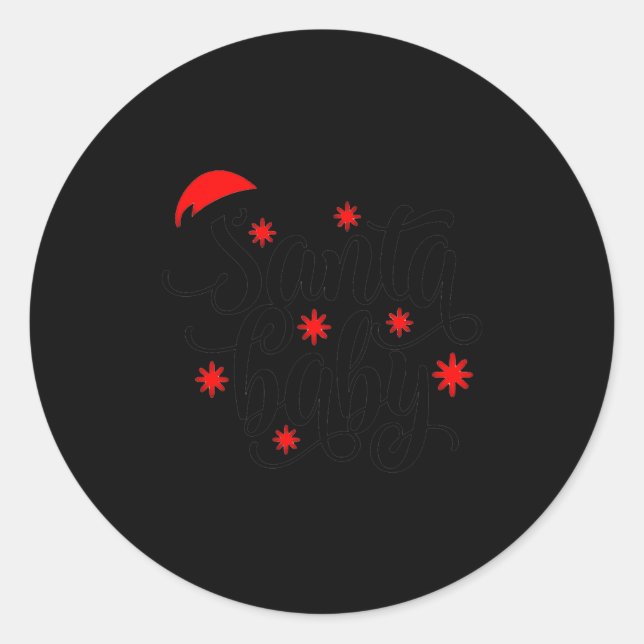 Santa Baby Pregnancy Announcement Christmas Santa  Runder Aufkleber (Vorderseite)