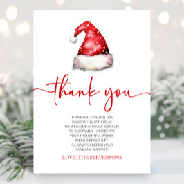 Santa Baby Red Hat Weihnachtsferien Kinderdusche Dankeskarte