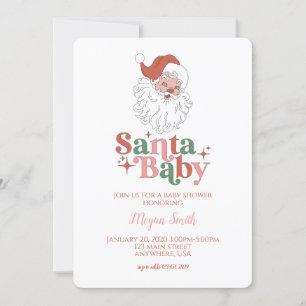 Santa Baby Retro-Baby-Einladung zur Babyparty Einladung