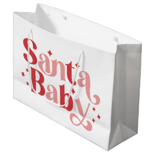 Santa Baby - Retro Weihnachtstypografie Große Geschenktüte