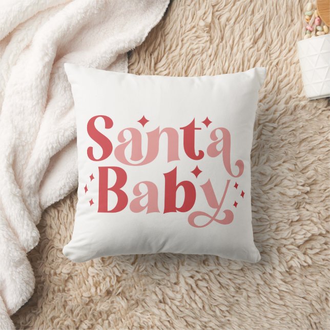 Santa Baby - Retro Weihnachtstypografie Kissen (Decke)