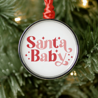 Santa Baby - Retro Weihnachtstypografie Ornament Aus Metall