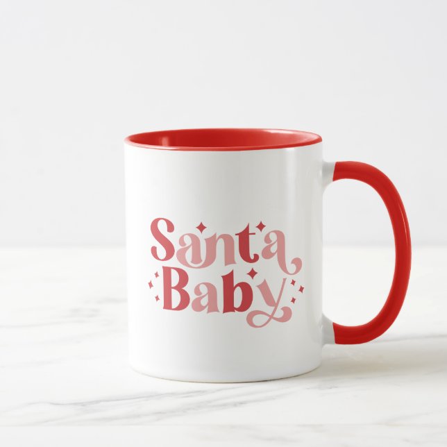 Santa Baby - Retro Weihnachtstypografie Tasse (Rechts)