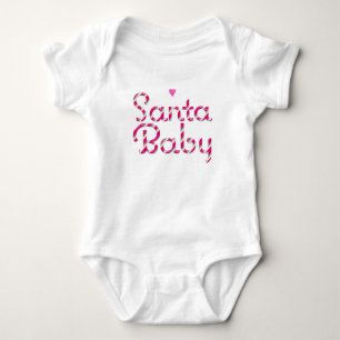 Santa Baby Rosa Candy Cane Weihnachten Baby Bodysu Strampler