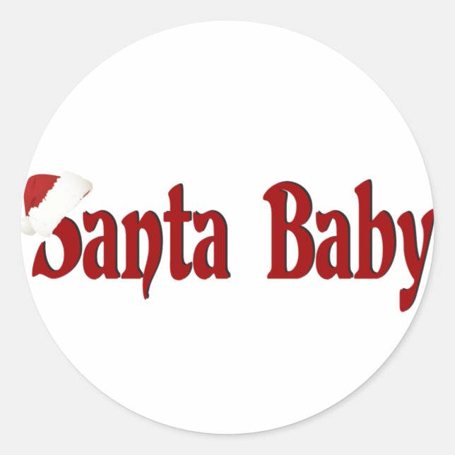 Santa Baby Runder Aufkleber (Vorderseite)