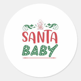 Santa Baby Runder Aufkleber