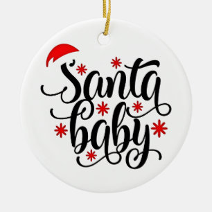 Santa Baby Schwangerschaft Ankündigung Weihnachten Keramik Ornament