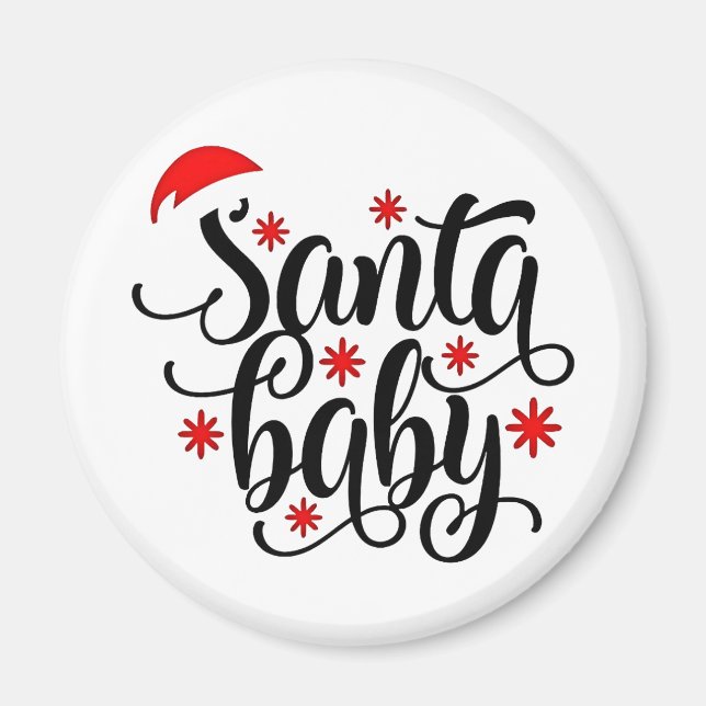 Santa Baby Schwangerschaft Ankündigung Weihnachten Magnet (Vorne)