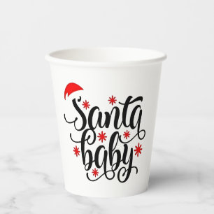 Santa Baby Schwangerschaft Ankündigung Weihnachten Pappbecher