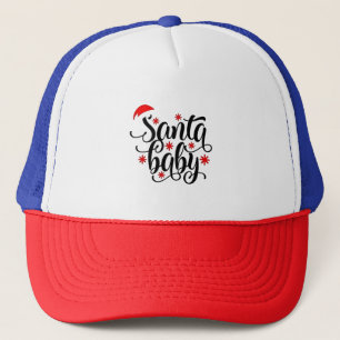 Santa Baby Schwangerschaft Ankündigung Weihnachten Truckerkappe