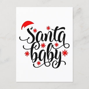 Santa Baby Schwangerschaftsankündigung Weihnachten Einladungspostkarte