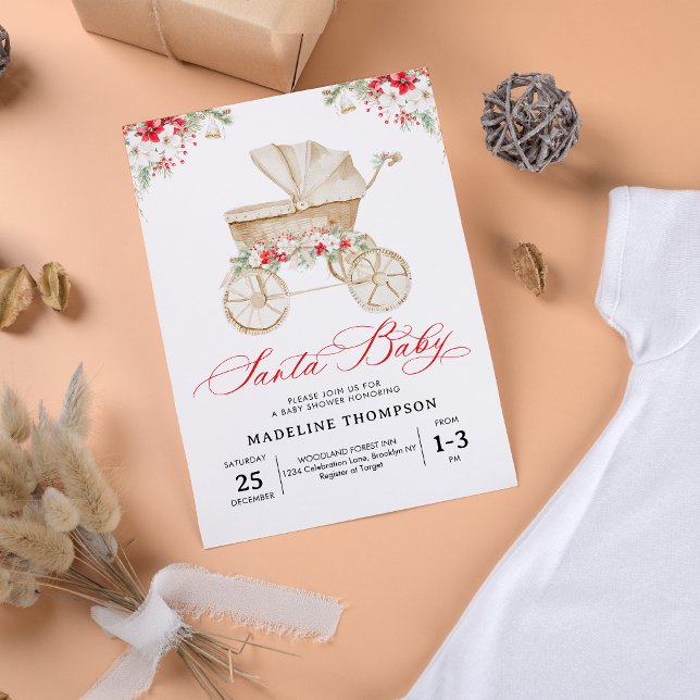 Santa Baby Script Weihnachts-Kinderdusche Einladung (Von Creator hochgeladen)