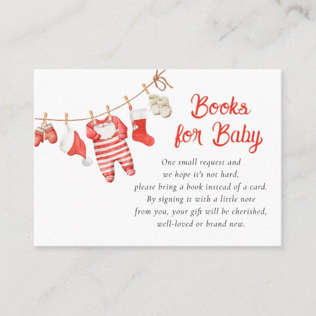 Santa Baby Shower Books for Baby Begleitkarte (Vorderseite)