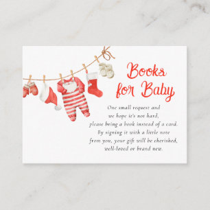 Santa-Baby-Shower-Bücher für Baby Begleitkarte