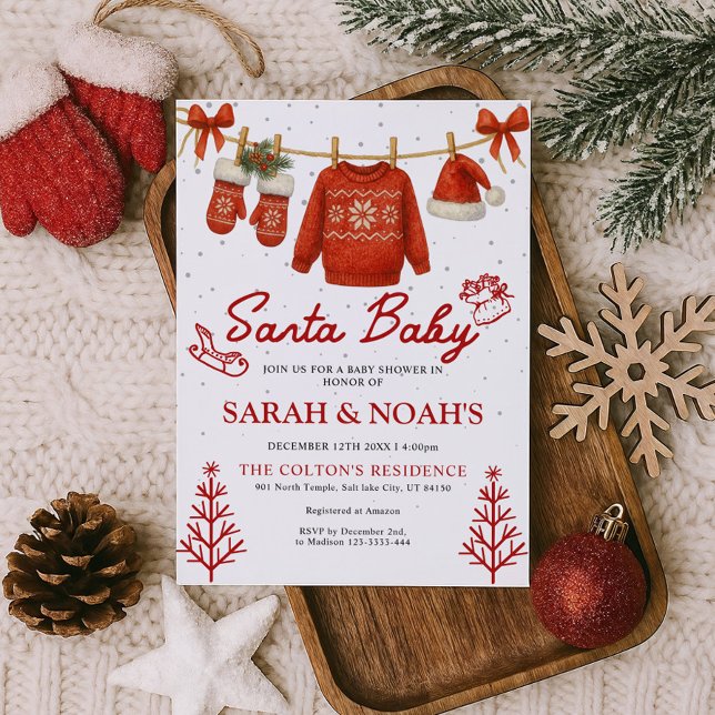 Santa Baby Shower Invitation  Einladung (Von Creator hochgeladen)