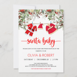 Santa Baby Shower, Weihnachts-Baby-Party-Einladung Feiertagskarte