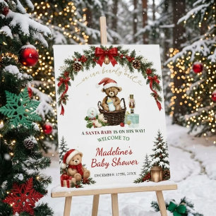 Santa-Baby-Shower-Willkommensschild Weihnachts-T Poster