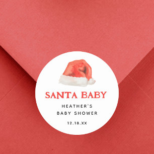 Santa Baby Vintag Winter Baby Shower Favoriten Runder Aufkleber