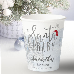 Santa Baby Weihnachten Winter Baby Shower Pappbecher