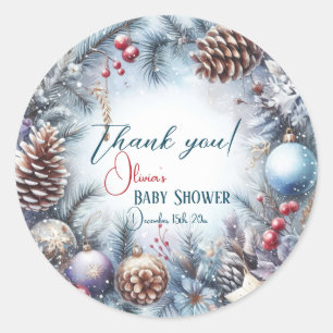 Santa Baby Weihnachten Winter Baby Shower Runder Aufkleber