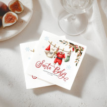 Santa Baby Weihnachten Winter Baby Shower Serviett