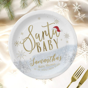 Santa Baby Weihnachten Winter Papier Teller