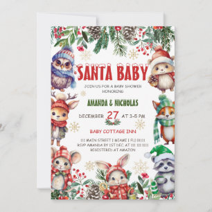 Santa Baby Weihnachts-Baby-Party Einladung