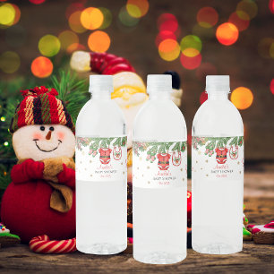 Santa Baby Weihnachts-Baby-Shower-Dekoration Wasserflaschenetikett