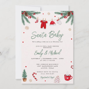 Santa Baby Weihnachts-Baby-Shower-Einladung Einladung