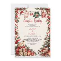 Santa Baby Weihnachts-Baby-Shower-Einladung