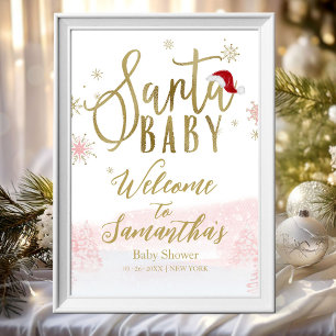 Santa Baby Weihnachts-Baby-Shower-Willkommensschil Poster