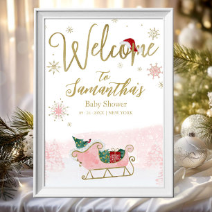 Santa Baby Weihnachts-Baby-Shower-Willkommensschil Poster