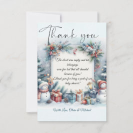 Santa Baby Weihnachts Winter Baby Dusche Dankeskarte