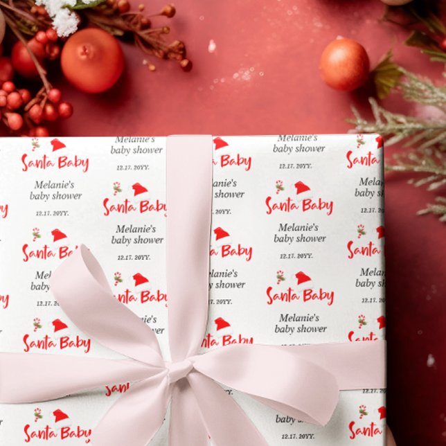 Santa Baby Weihnachts Winter Baby Dusche Geschenkpapier (Von Creator hochgeladen)