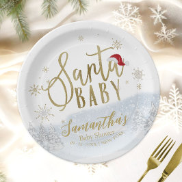 Santa Baby Weihnachts Winter Baby Dusche Pappteller